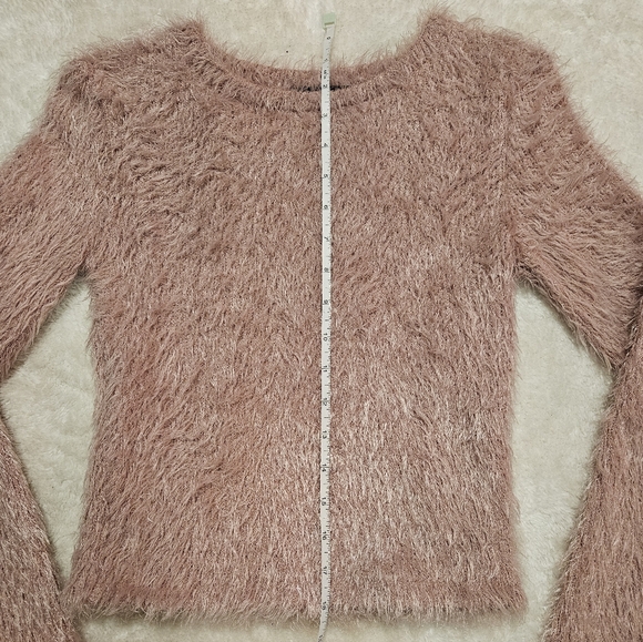 NEW Bershka Pink Fuzzy Sweater Size XS Cozy Knit Feminine Winter Girlhoodcore - Picture 8 of 11